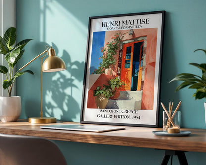 Santorini Henri Mattise Poster - Santorini Travel Wall Art