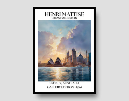 Henri Mattise Sydney Australia Travel Poster – Opera House Wall Art Print