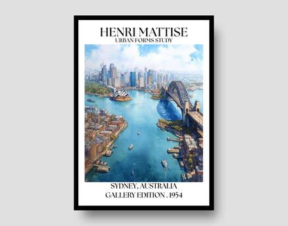 Henri Mattise Sydney Poster - Sydney Opera House, Harbour Bridge Wall Art