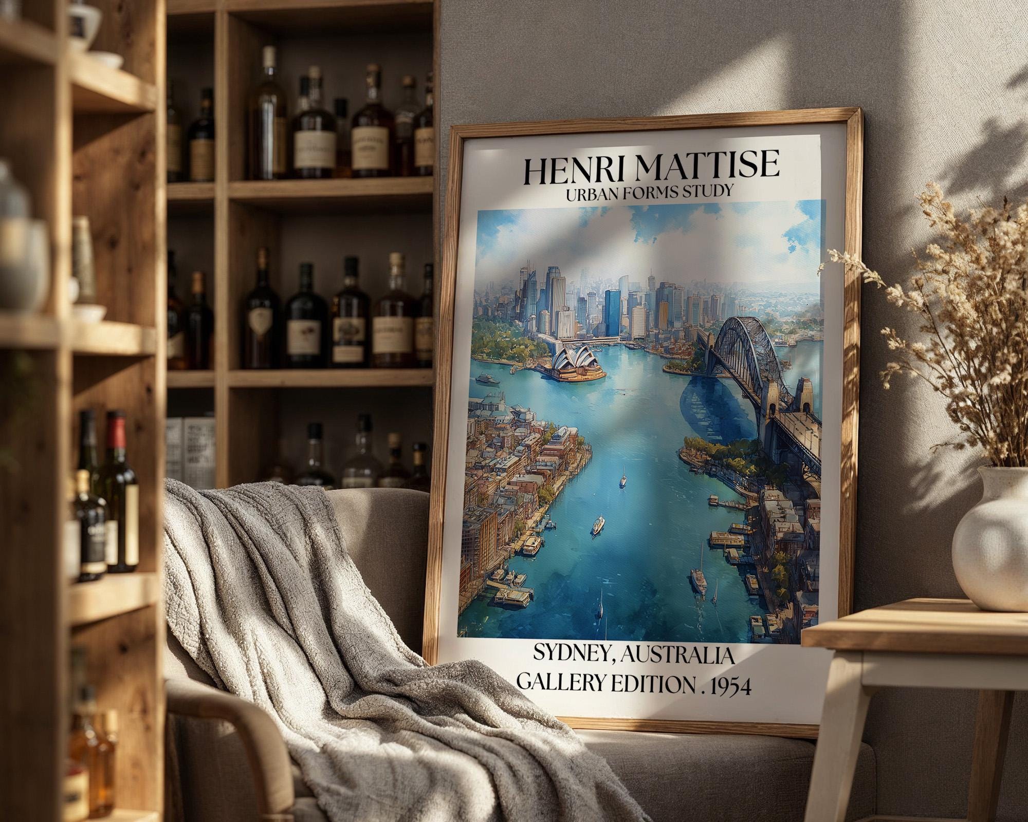 Henri Mattise Sydney Poster - Sydney Opera House, Harbour Bridge Wall Art
