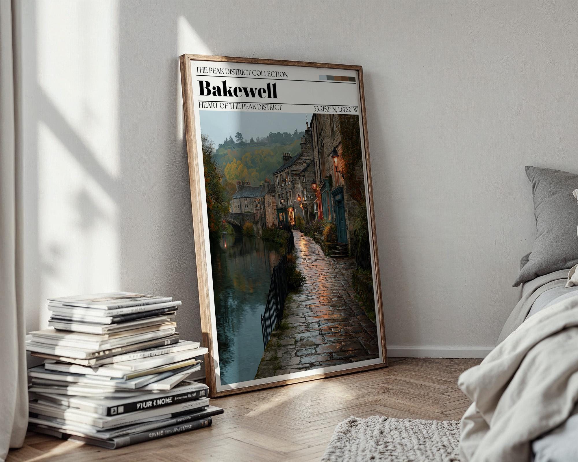 Bakewell, Peak District Travel Poster – English Countryside Art