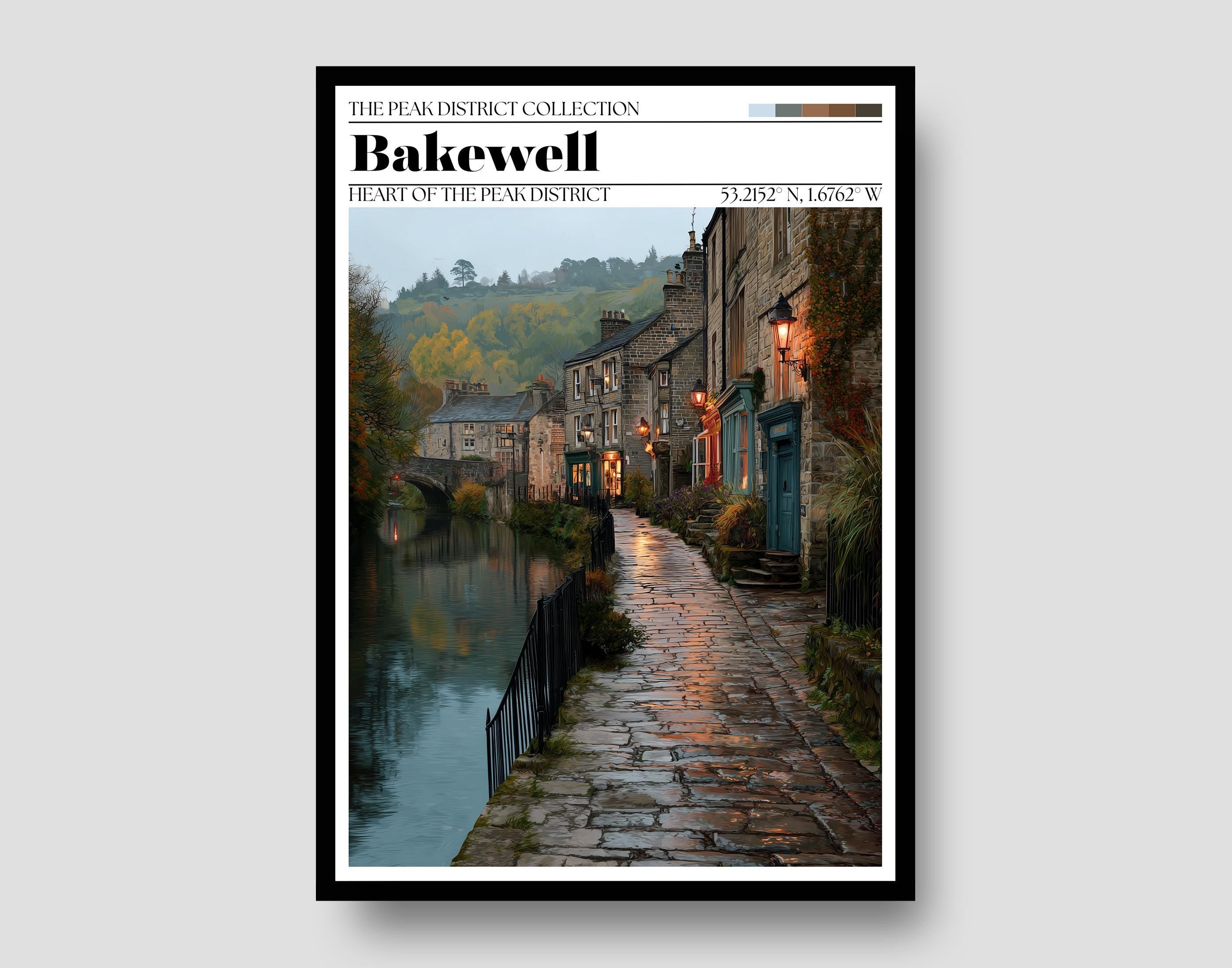 Bakewell, Peak District Travel Poster – English Countryside Art