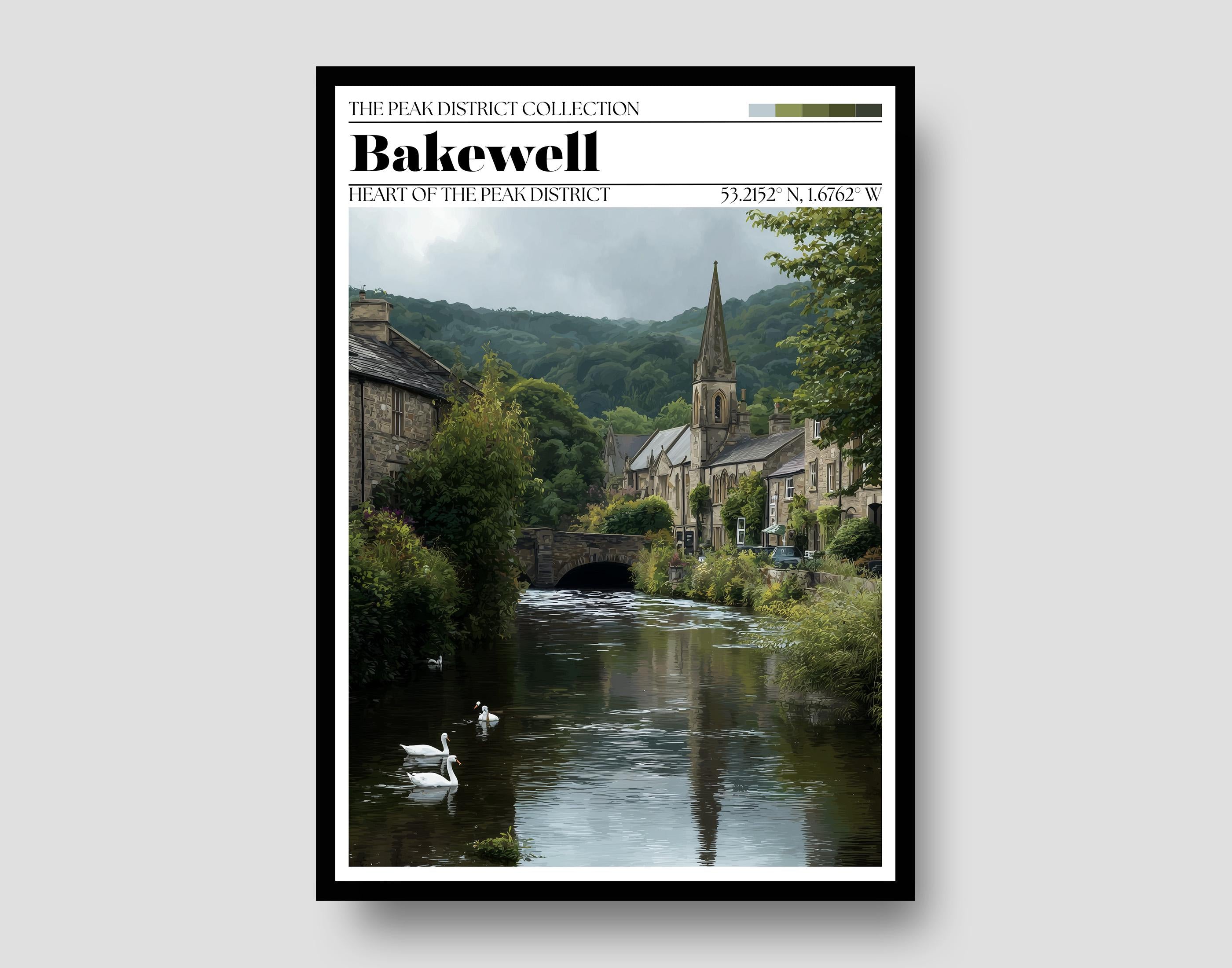 Bakewell, Peak District Poster – Bakewell Travel Wall Art Print
