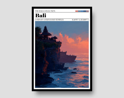 Bali Sunset Travel Poster – Bali Temple Wall Art Print