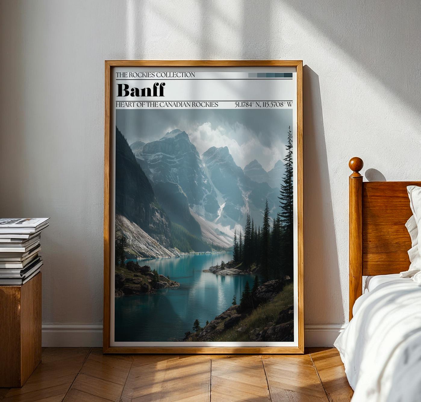 Banff National Park Poster – Canadian Rockies Lake Landscape
