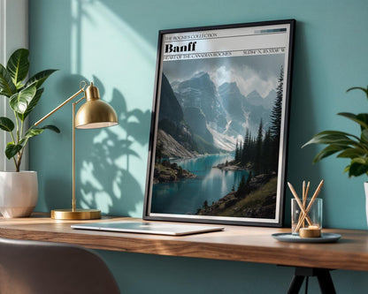 Banff National Park Poster – Canadian Rockies Lake Landscape