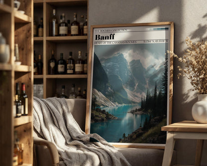 Banff National Park Poster – Canadian Rockies Lake Landscape
