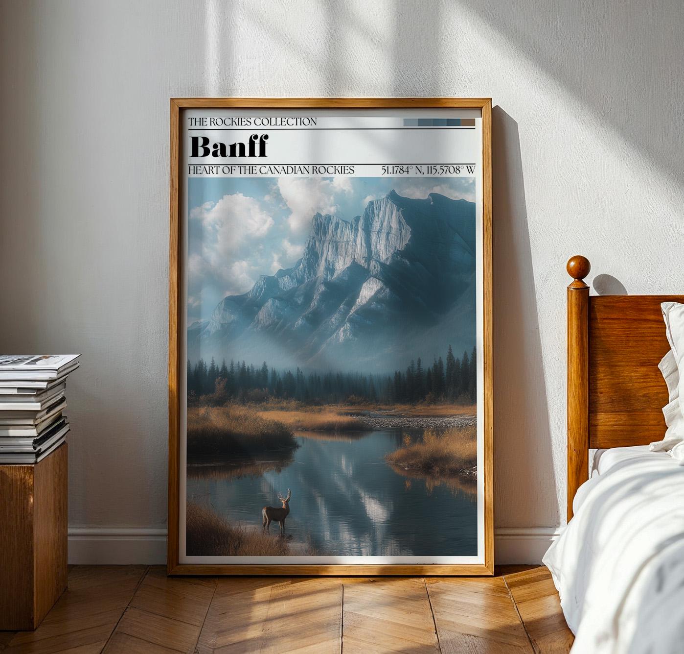 Banff National Park Travel Poster – Canadian Rockies Wall Art