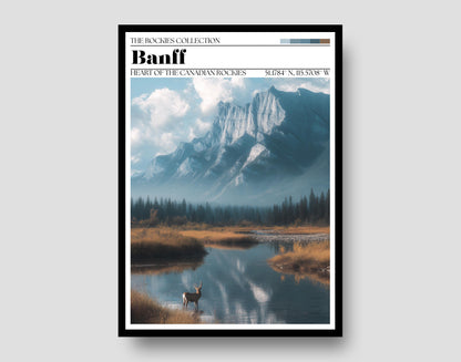 Banff National Park Travel Poster – Canadian Rockies Wall Art