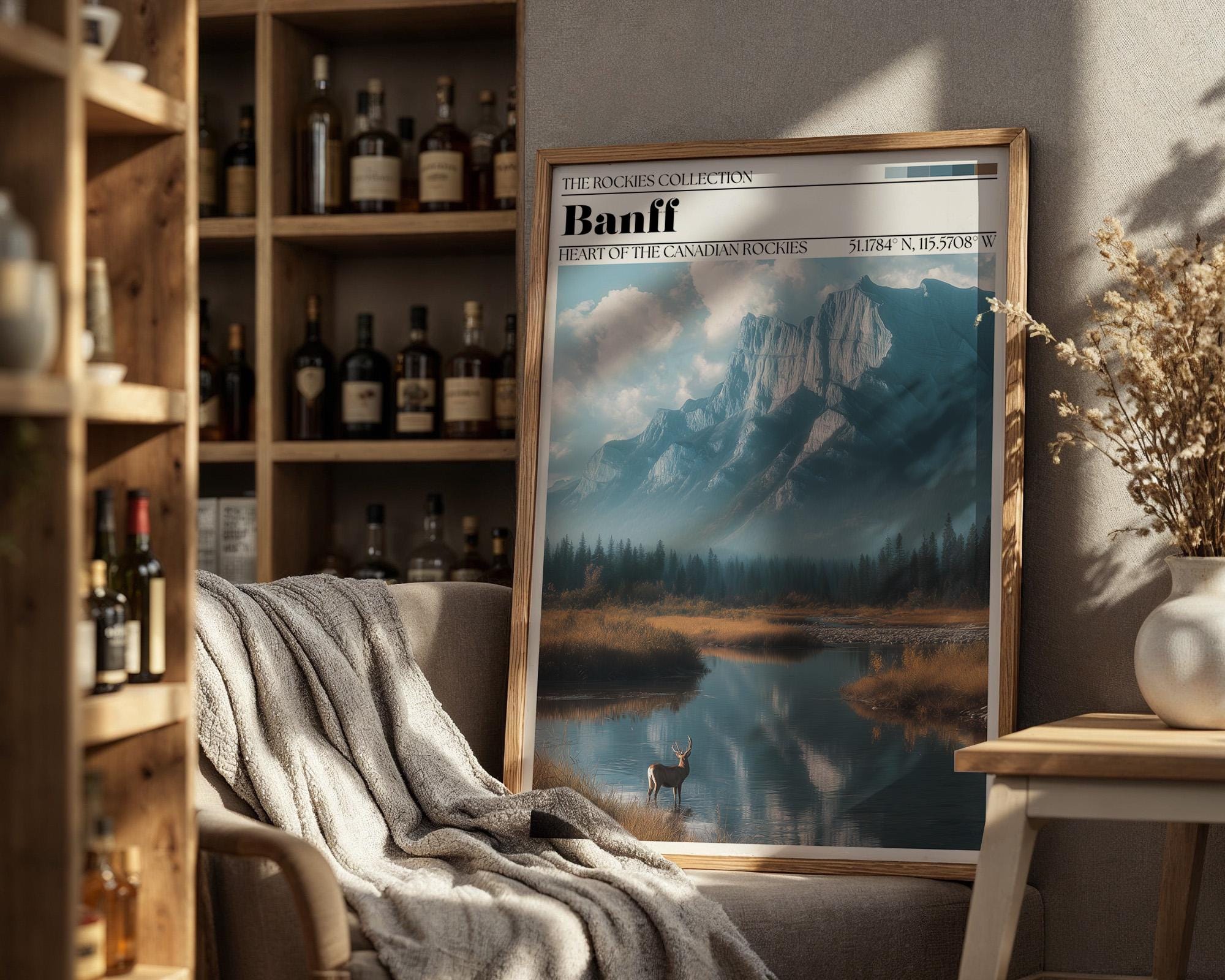 Banff National Park Travel Poster – Canadian Rockies Wall Art