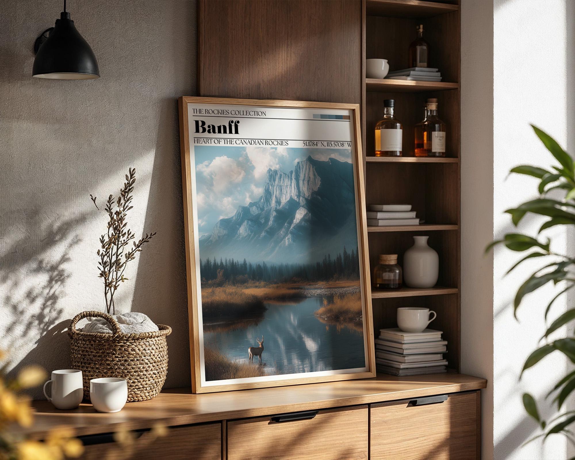 Banff National Park Travel Poster – Canadian Rockies Wall Art
