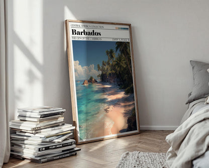 Barbados Travel Poster – Caribbean Beach Art Print