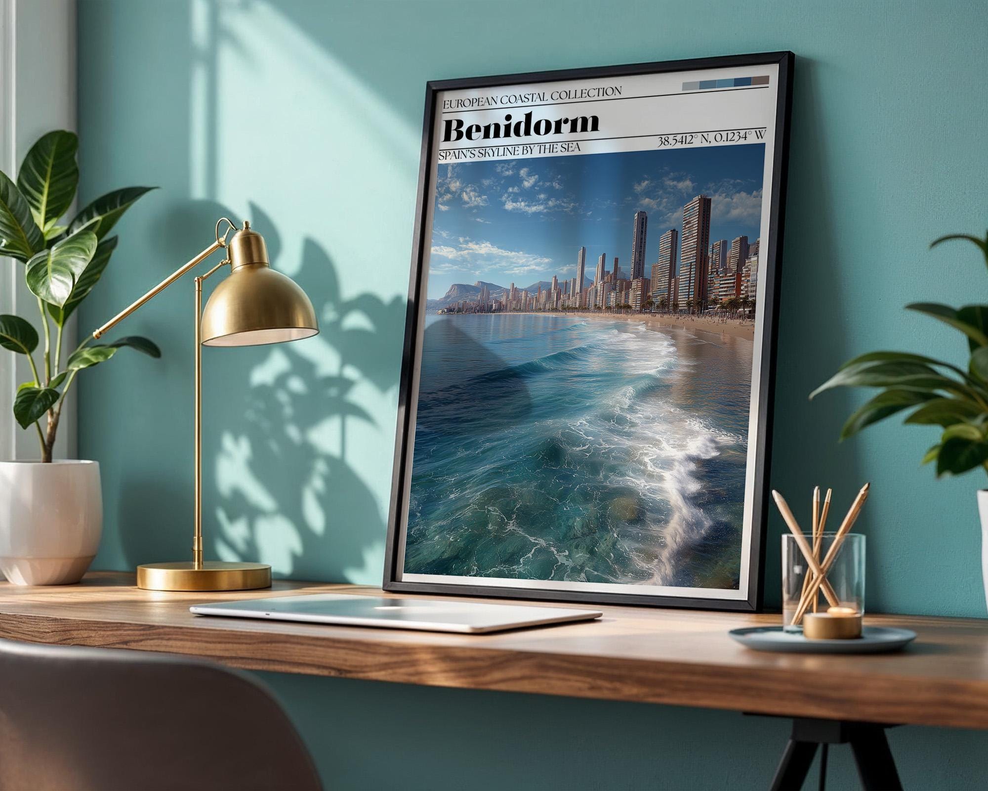 Benidorm Travel Poster - Benidorm, Spanish Wall Art Print