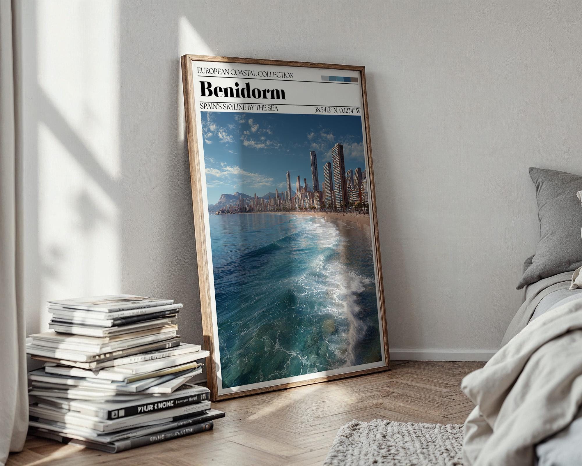 Benidorm Travel Poster - Benidorm, Spanish Wall Art Print