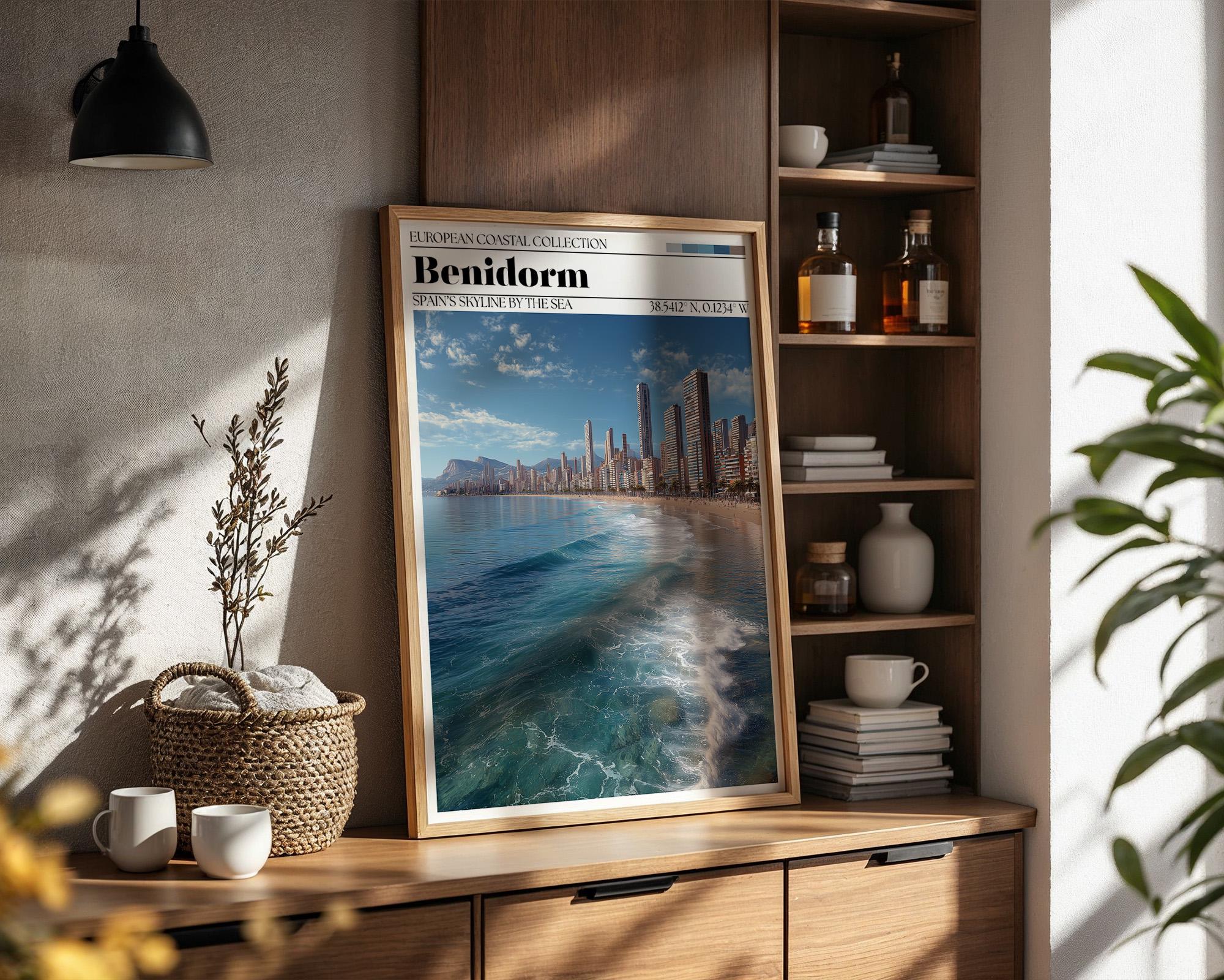 Benidorm Travel Poster - Benidorm, Spanish Wall Art Print