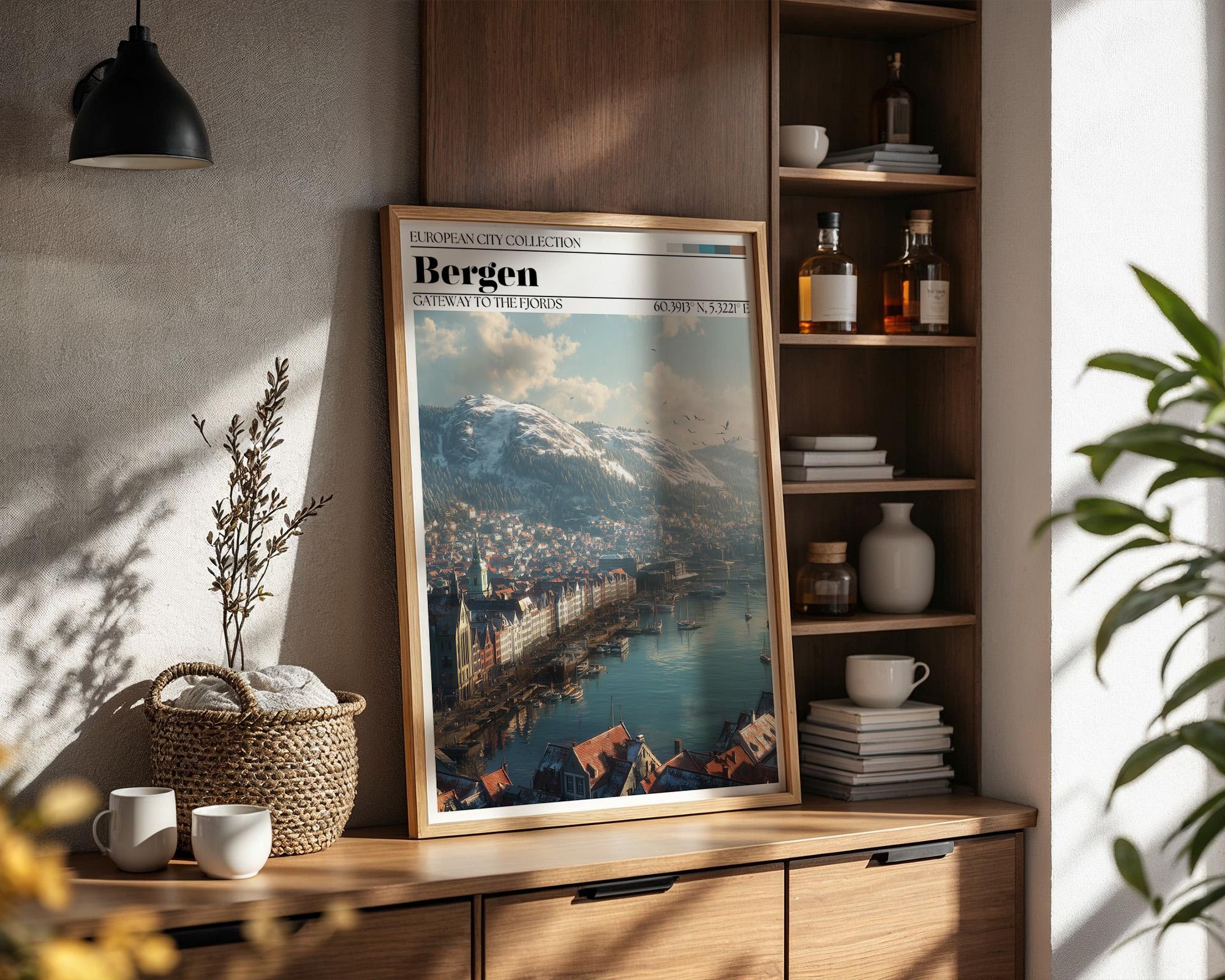 Bergen, Norway Poster – Bergen Travel Art Print