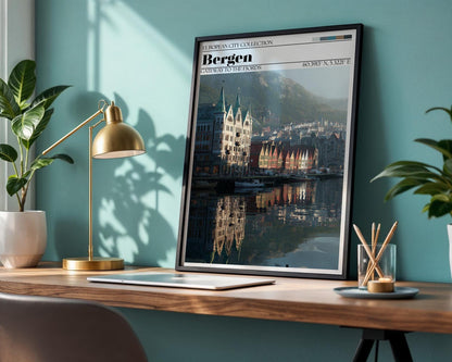 Bergen Poster - Norway Travel Wall Art Print