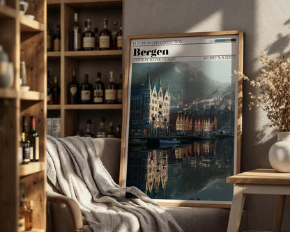 Bergen Poster - Norway Travel Wall Art Print