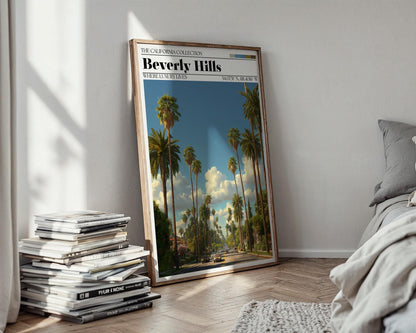 Beverly Hills Poster – Palm Trees, California Travel Print