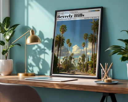 Beverly Hills Poster – Palm Trees, California Travel Print