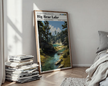 Big Bear Lake Art Print – California Mountain Landscape Poster