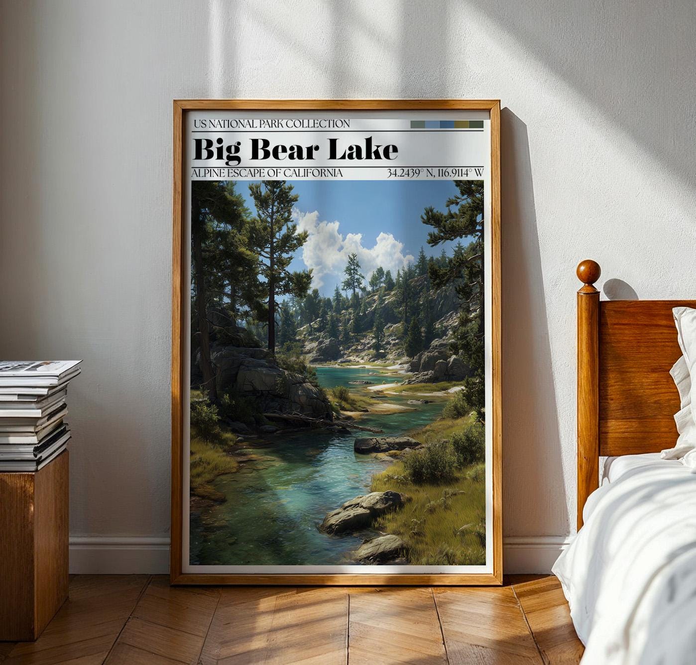 Big Bear Lake Art Print – California Mountain Landscape Poster