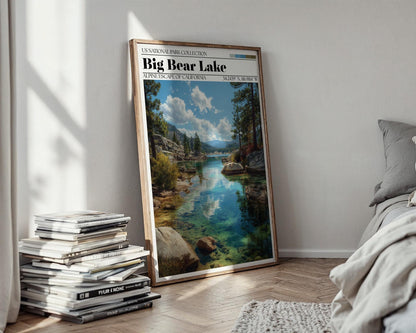 Big Bear Lake Poster – California Mountain Travel Wall Art Print