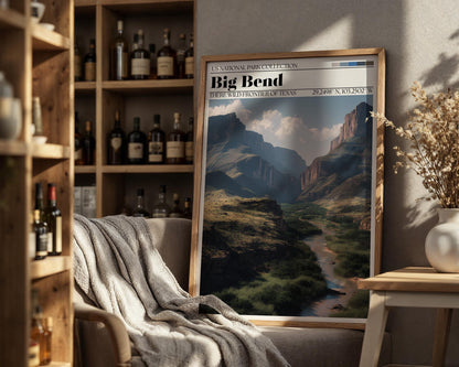Big Bend National Park Poster – Texas Desert Landscape Art