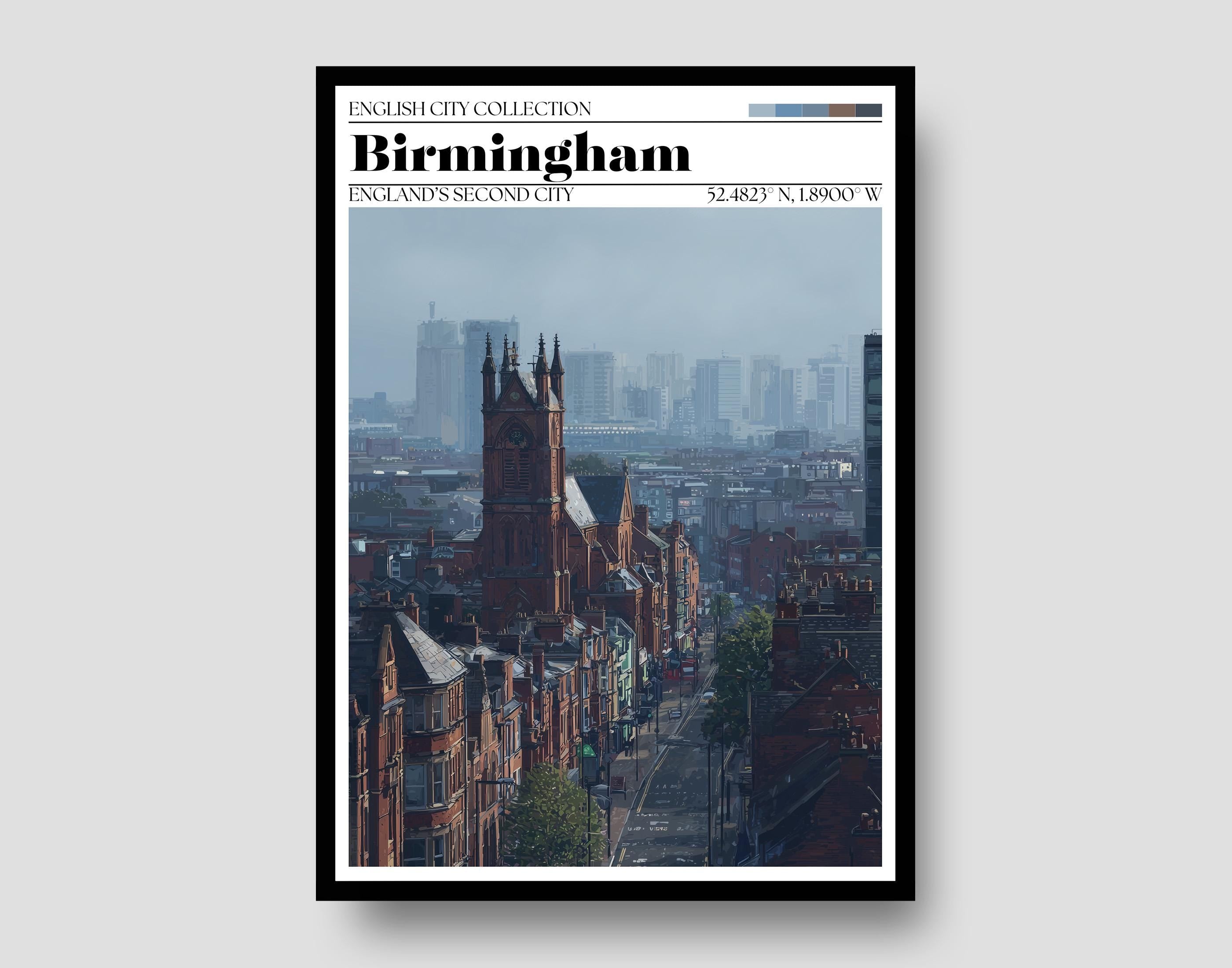 Birmingham England Travel Poster – Birmingham Wall Art Print