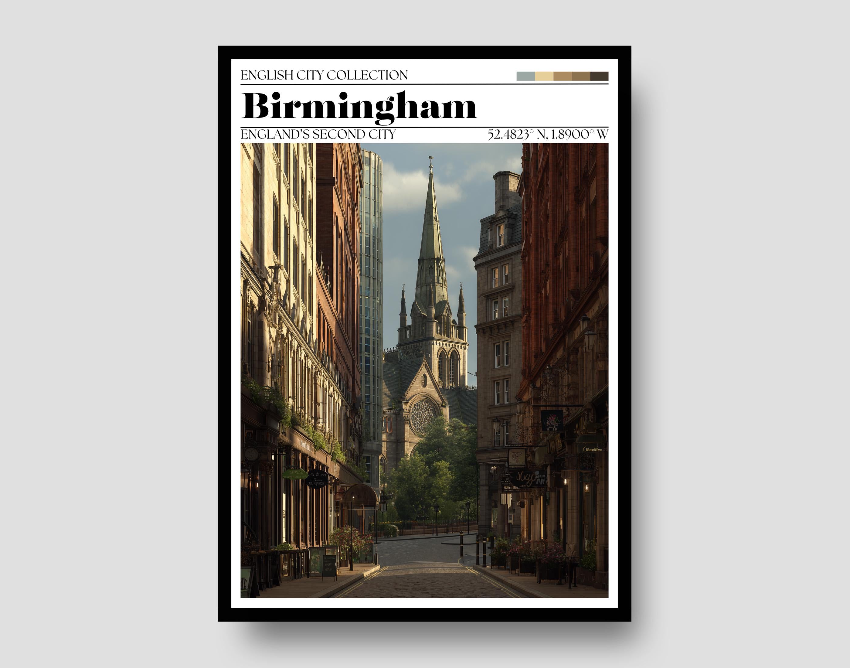 Birmingham, England Poster – Birmingham Travel Wall Art Print