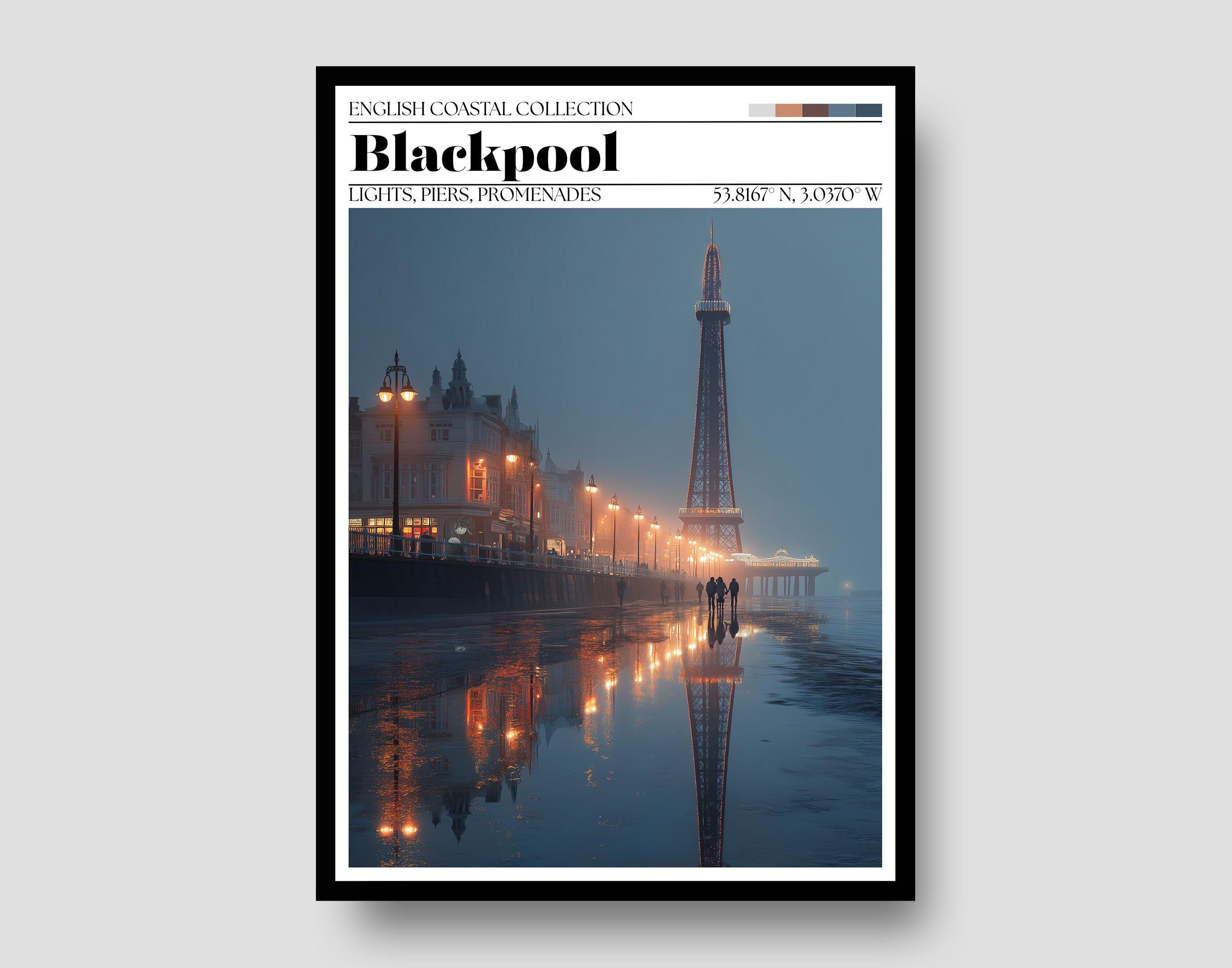 Blackpool Tower Poster – Blackpool Seaside Travel Print
