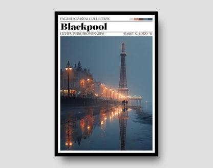 Blackpool Tower Poster – Blackpool Seaside Travel Print