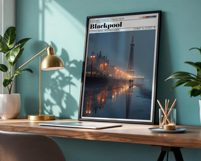 Blackpool Tower Poster – Blackpool Seaside Travel Print