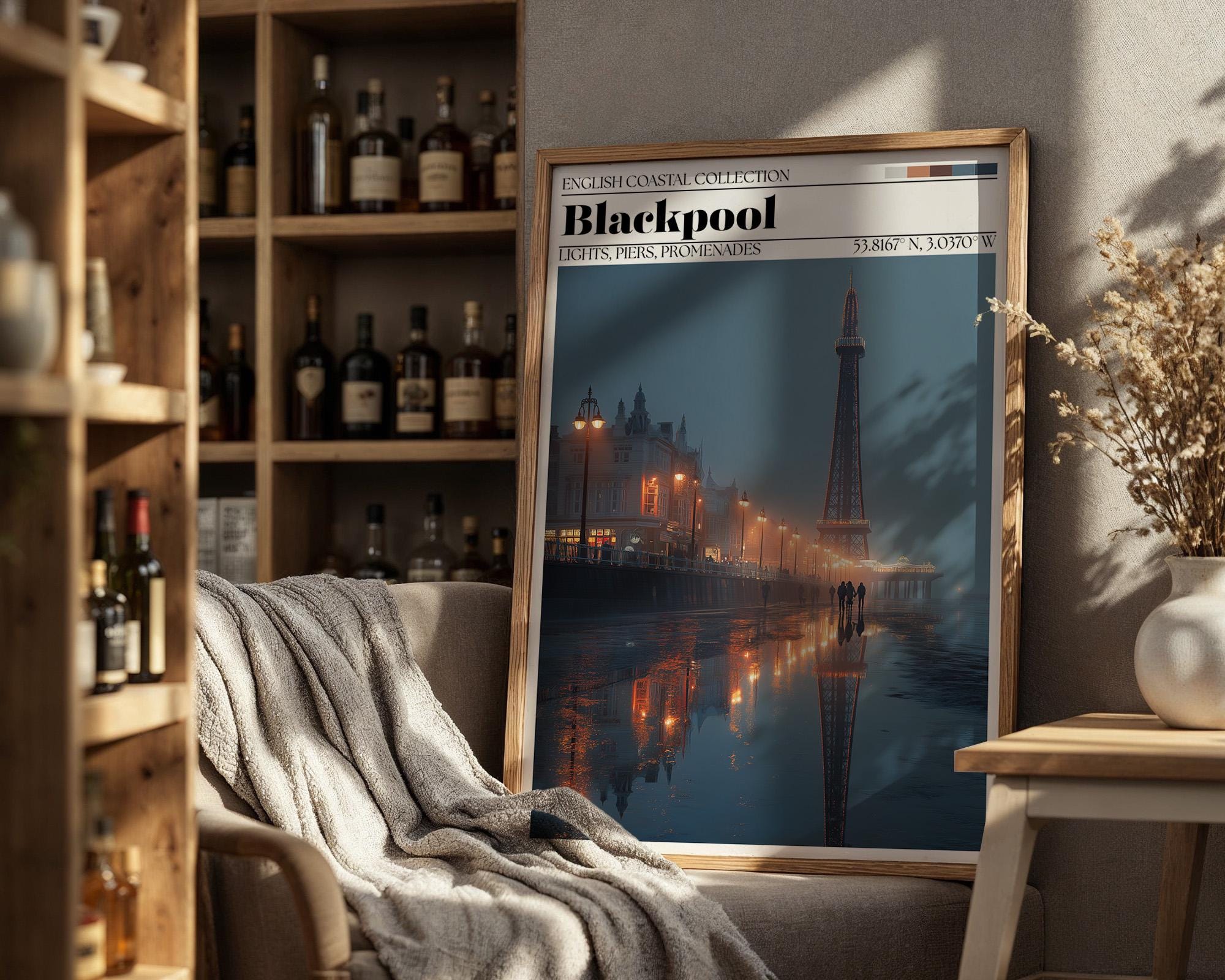 Blackpool Tower Poster – Blackpool Seaside Travel Print