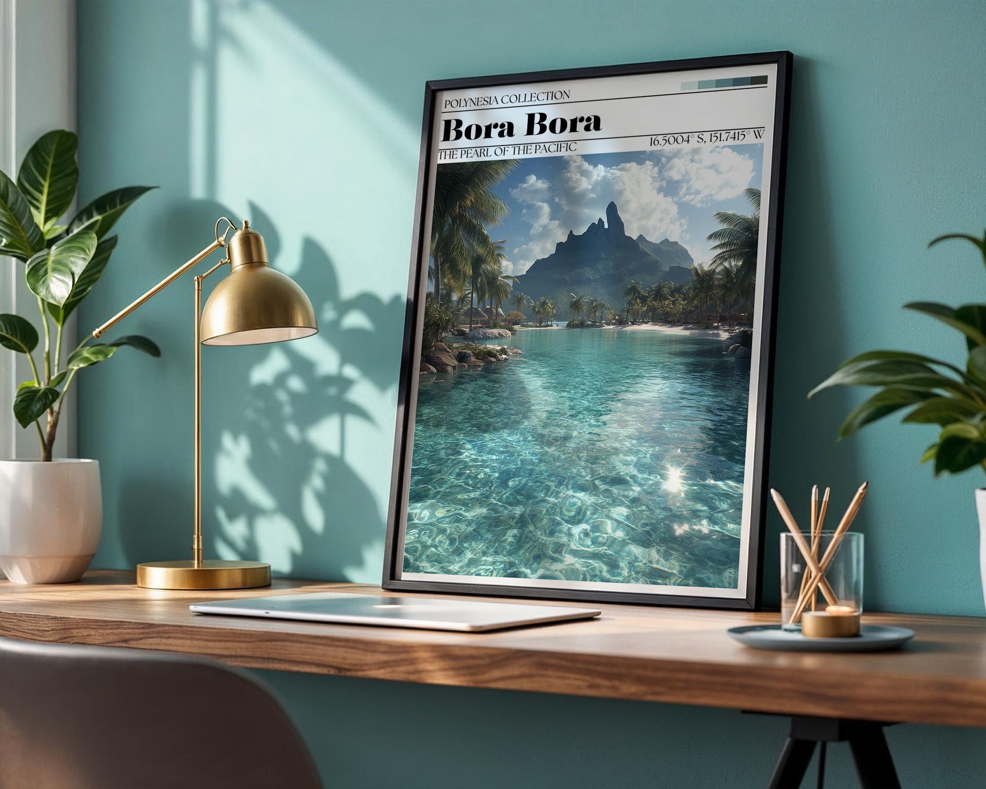 Bora Bora Travel Poster – French Polynesia Tropical Art