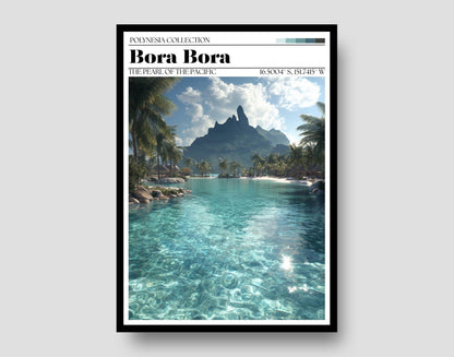 Bora Bora Travel Poster – French Polynesia Tropical Art
