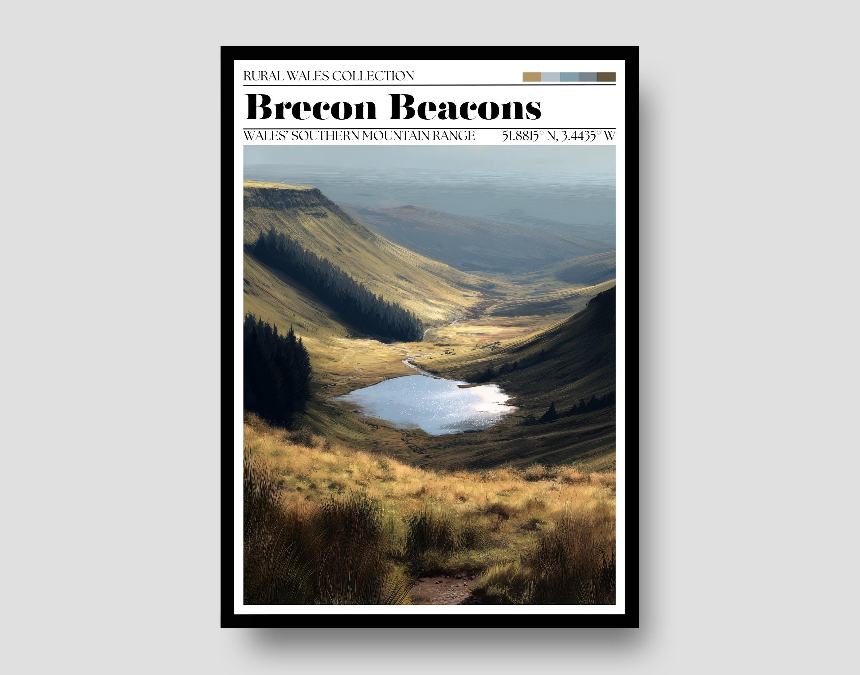 Brecon Beacons National Park Poster – Wales Travel Art