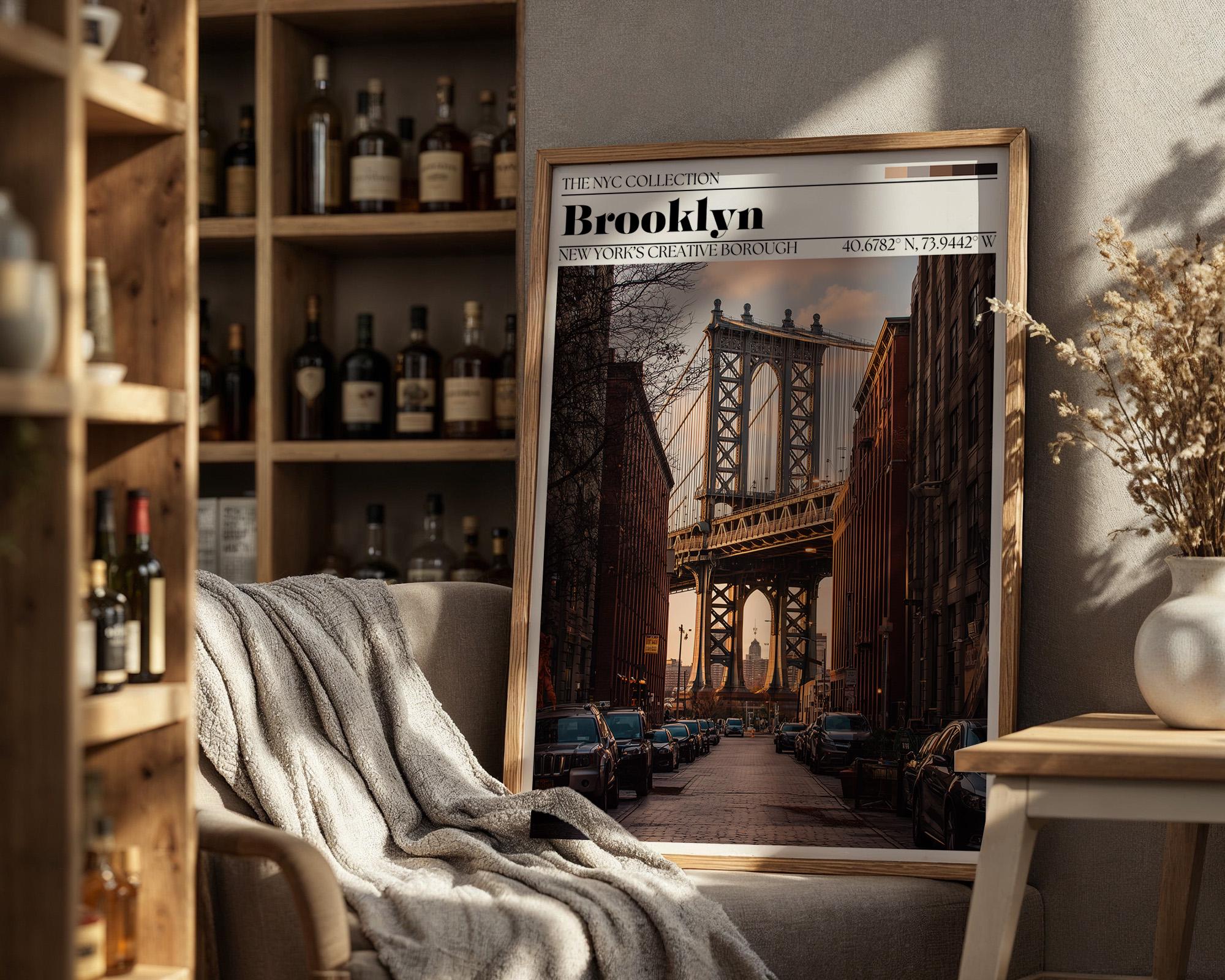 Brooklyn Bridge Art Print – New York City Travel Poster
