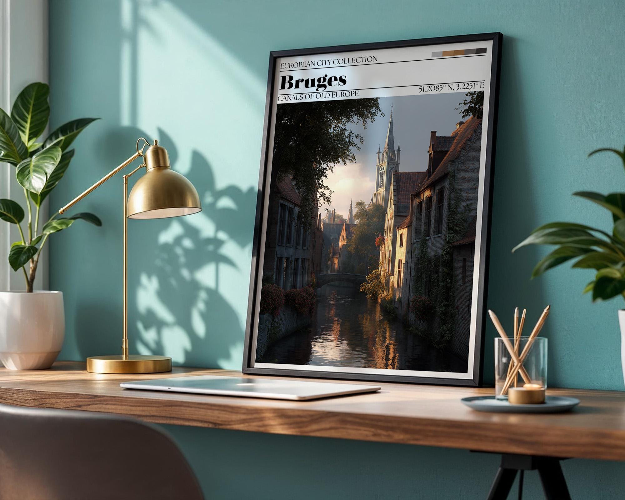 Bruges, Belgium Travel Poster – Bruges Wall Art Print