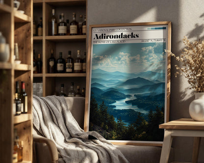 Adirondack National Park Poster - New York Lake Landscape Art