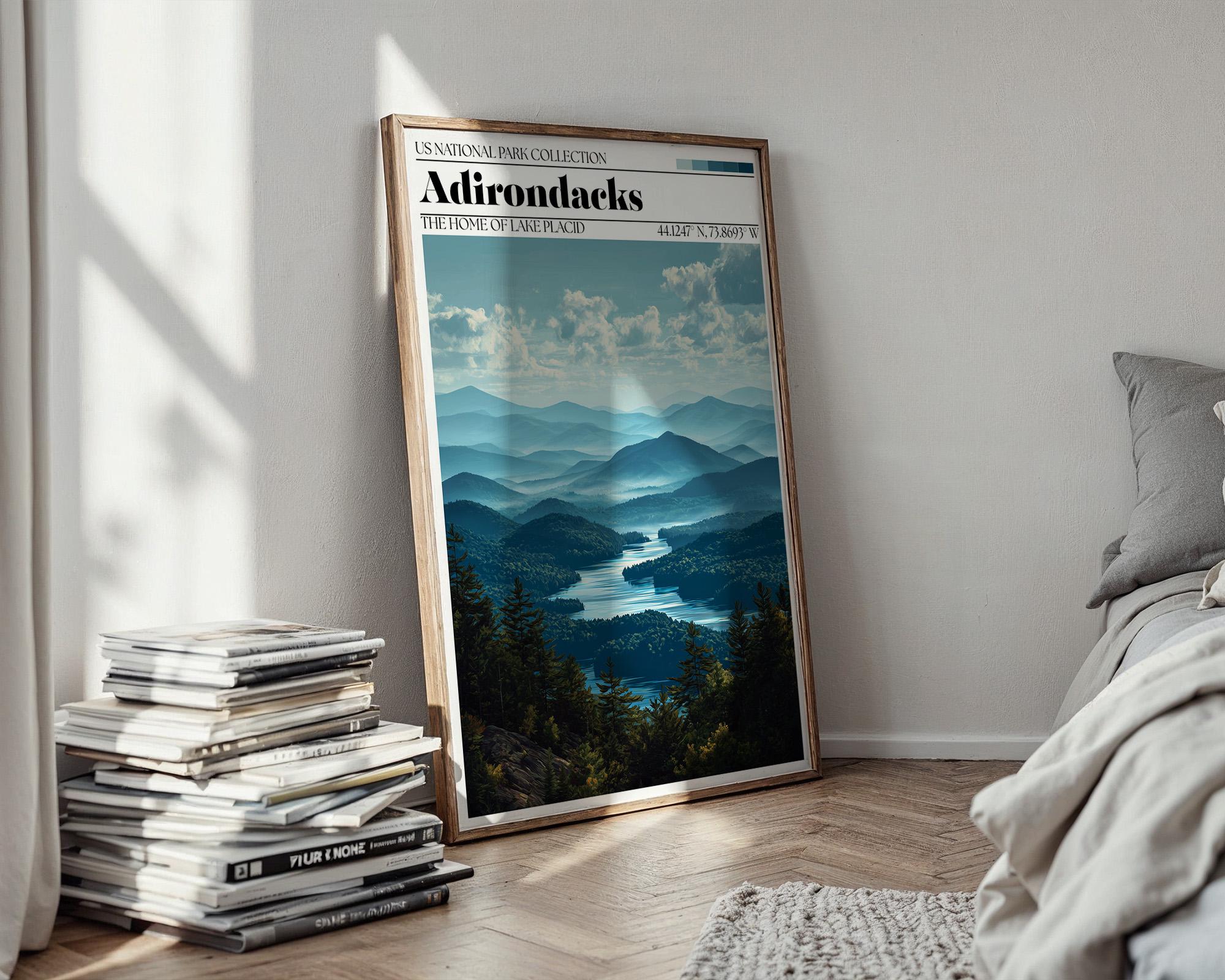 Adirondack National Park Poster - New York Lake Landscape Art