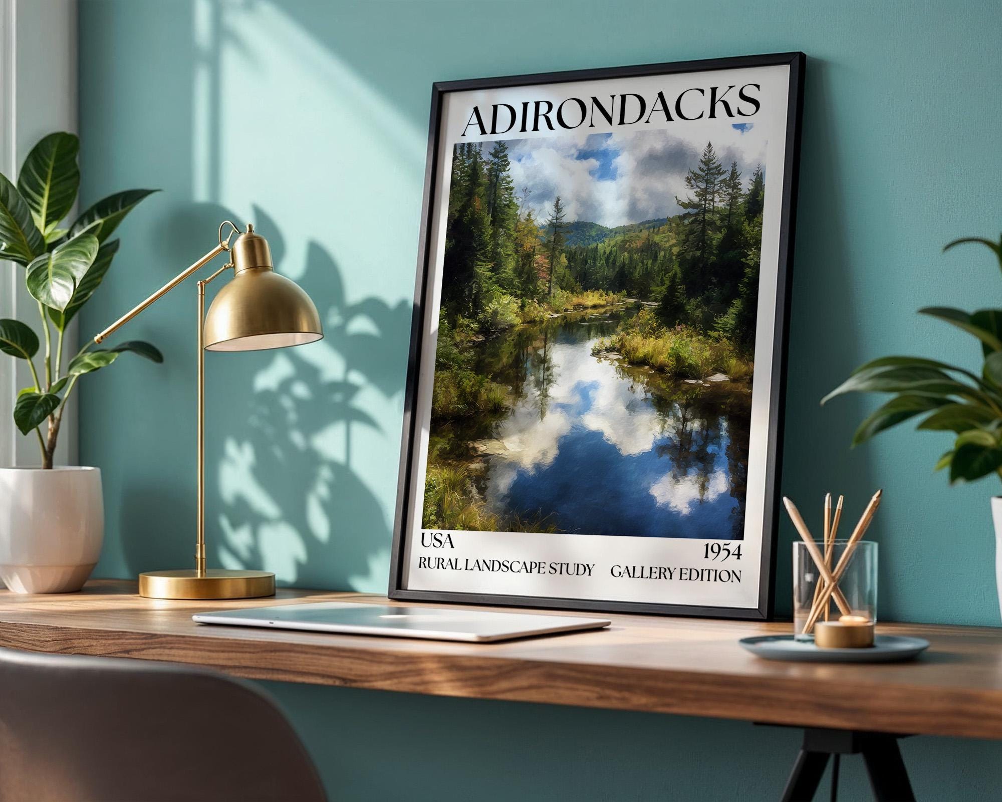 Adirondack National Park Henri Mattise Poster - New York State Travel Print