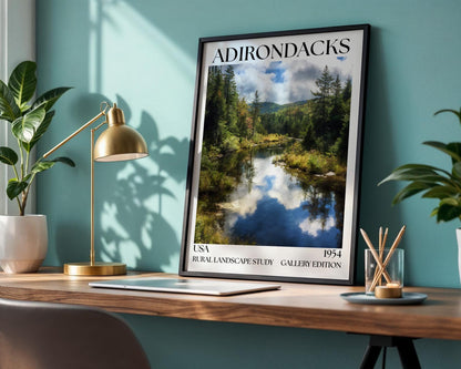 Adirondack National Park Henri Mattise Poster - New York State Travel Print
