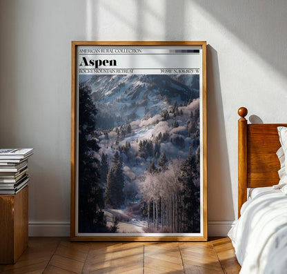 Aspen Colorado Winterscape Poster – Mountain Town Art