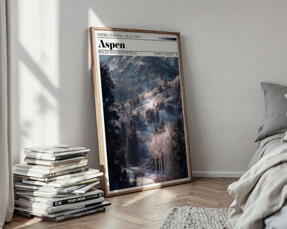 Aspen Colorado Winterscape Poster – Mountain Town Art