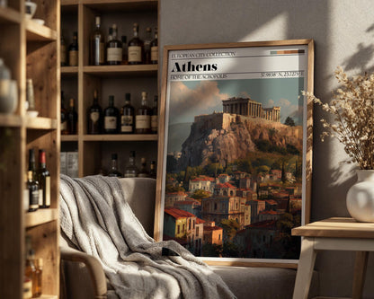 Athens Greece Acropolis Poster - Athens Travel Wall Art Print