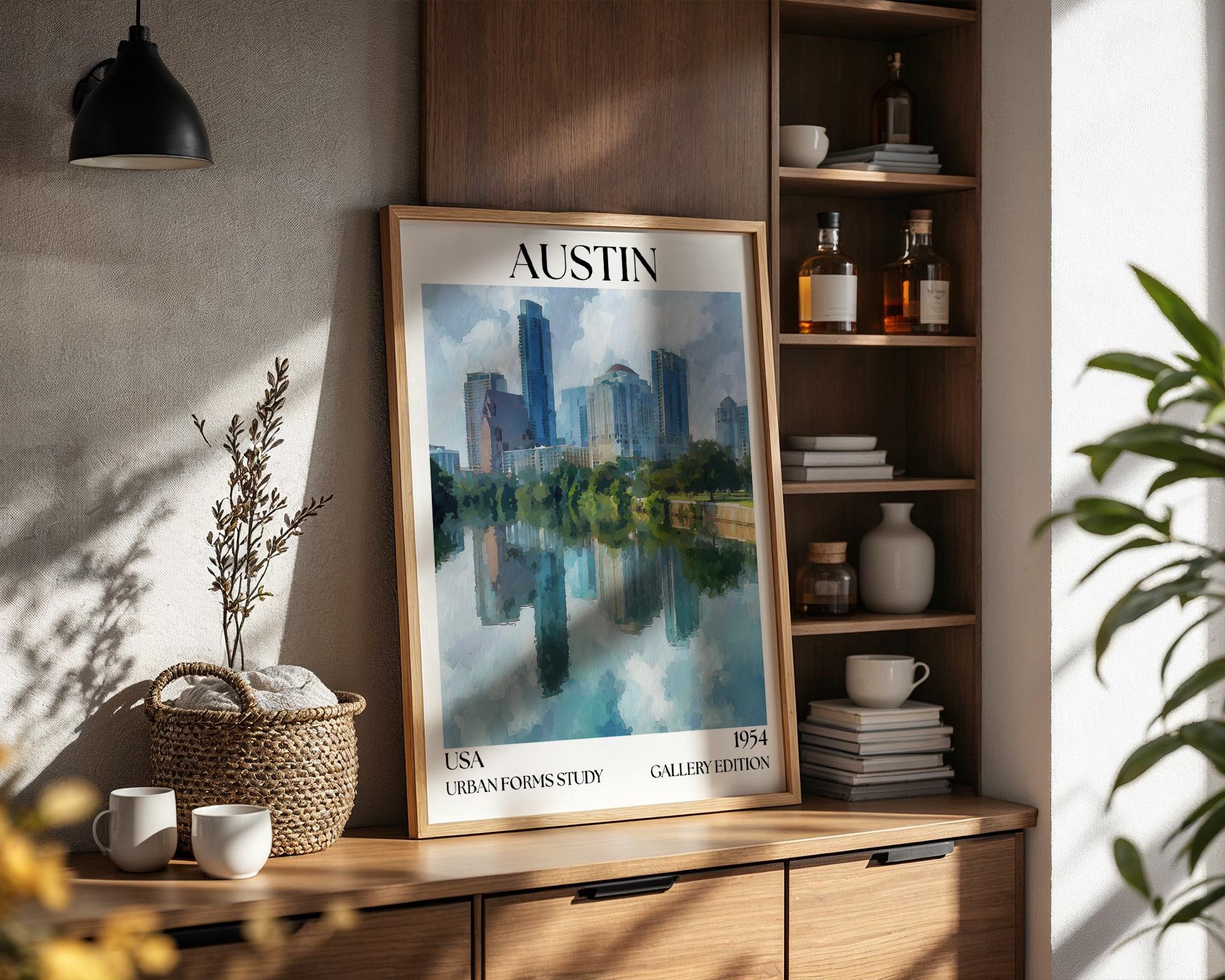 Austin Texas Travel Henri Mattise Poster – Austin Wall Art Print