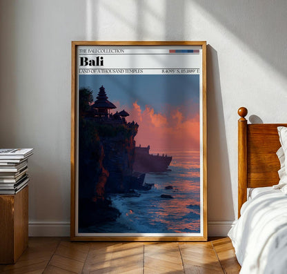 Bali Sunset Travel Poster – Bali Temple Wall Art Print