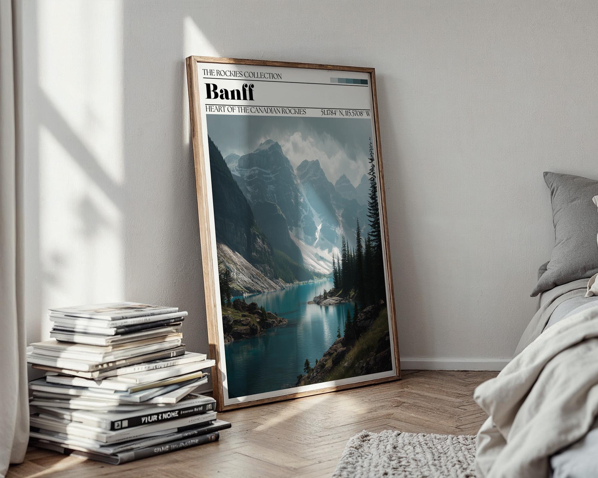 Banff National Park Poster – Canadian Rockies Lake Landscape