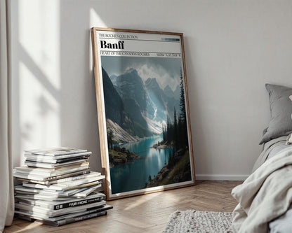 Banff National Park Poster – Canadian Rockies Lake Landscape